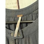 Free People  Shibori Magic Gauze Tunic Top Rayon LS Oversized Boho Green Large Photo 2