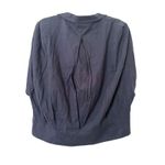 7115 BY SZEKI Sleeveless Linen Blazer Navy Small Blue Photo 2