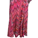Kim Rogers Curvy Dress Size 1X Pink Orange Zigzag Print Stretch Knit NWT Plus Si Photo 2