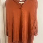 Downeast  Terracotta V-Neck Blouse Photo 0