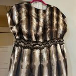 Brown Tie Dye Dress‎ V Neck Short Sleeve Elastic Waist Casual M Size M Photo 6