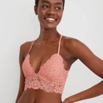 Aerie NWT  Coral Bluegrass Lace Padded Racerback Bralette - Size: Small Photo 0