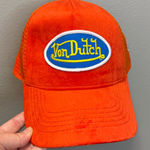 Von Dutch ‎ NEW VIBRANT ORANGE HOLLYWOOD VELVET TRUCKER HAT One Size Photo 0