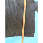 St. John Collection  Brown Cable Knit 100% Wool Zip Front‎ Cardigan Short Sleeve Photo 8