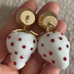 Betsey Johnson white strawberry earrings. Photo 3