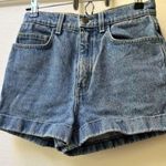 American Apparel High Rise Cuffed Jean Shorts Size 26, Dark Wash Zip Button Fly Photo 0