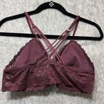 Aerie  Bralette Medium Lace Burgundy Cross Back Strappy‎ Photo 5
