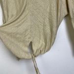 Transit Par Such Italy Long Sleeve Linen Top Yellow Dolman Rib Crop Tie Size 1 Size M Photo 8