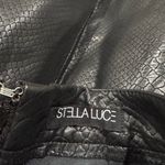 Stella Luce  Black Faux Leather Snakeskin Mini Skirt Women’s Small Photo 2
