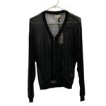 Elan  Silver Sheer Knitted Zip Up
Cardigan(Size Small) Photo 3