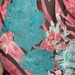 Handmade Muumuu Dress Zebra Tiger Stripes Puffed Sleeve Midi Embellished Pink Pink Size M Photo 10