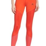 Adidas WOW Leggings Orange Red Coral Climalite Sz Small Photo 1