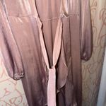 Flounce London satin long sleeve wrap maxi dress Pink Size 6 Photo 4