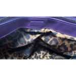 B Makowsky NWT B. Makowsky Purple Leather Hobo Shoulder Bag Silver Hardware Leopard Lining Photo 10