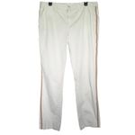 Anthropologie CHINO Women’s Relaxed Fit Tan Pink Tux Stripe Pant Photo 2