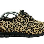 Cole Haan  Zerogrand Leopard Print Calf Hair Wingtip Oxford Sneakers Brown Size 7 Photo 2