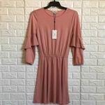 Halston dress with trapunto flounce‎ sleeve blush dress Women’s Size L New w/tag Pink Size L Photo 1