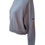 Nike Gray Dri-Fit Embossed Cropped Crewneck Sweatshirt Size Small Photo 0