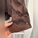 LINDA ALLARD ELLEN TRACY 100% Silk Brown Sequin Blouse Top Formal Plus Size 20 Photo 4