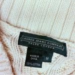 Vintage Ralph Lauren Jean co long sleeve woven knit sweater cream cotton med Photo 1