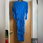ZARA  Elegant Blue Ruched Dress. Size-Medium Photo 2
