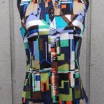 Etcetera multicolor sleeveless cotton button down women’s blouse Size 0 Photo 2