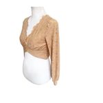 Urban Romantics  Bohemian Cropped Eyelet Top Size Small Long Sleeve Festival Photo 2