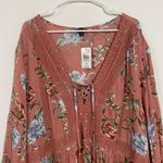 Torrid Desert Sand Floral Crinkle Gauze Babydoll Top Photo 3