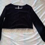 Forever 21 Black Cropped Blouse Photo 0