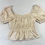 Antonio Melani Crop Peplum Blouse Women’s Large Angel Sateen Cottagecore Western Photo 0