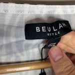 Beulah mixed media velour zebra print v-neck blouse with gathered puff OS Photo 7