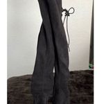 Top Moda Women Black Lace Up Over the Knee Chunky Heel Boots size 10  Photo 0