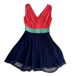 Maude Dress Color Block V Neck Sleeveless Party Dress Size Sm Photo 4