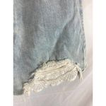 American Eagle  Distressed Crochet Detail Light Wash Mom Short Size 4 Photo 2