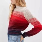 American Eagle  Ombre Stripe Mock Neck Cozy Knit Sweater Size XS Photo 1