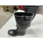 Womans Sugar Knee Length Rainboots 6 Black Rubber Photo 1