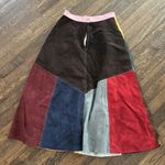 Handmade Colorful Patchwork Genuine Leather Women's Skirt Brown Photo 9
