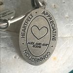 ALEX AND ANI Silver Tone “Because I Love You" Engraved Charm Bangle Bracelet Photo 2