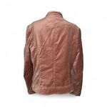 Westport 1962  Womens L‎ Pink Velvet Moto Jacket Full Zip Quilted Shoulder Photo 4
