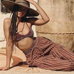 Free People Western Boho Ellie Pull On Barrel Pants Bloomers XS Brown Stripe NEW Photo 2