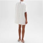 Theory  Sequin T-Shirt Mini Dress Oversized White Small Chic Holiday Bridal Party Photo 2