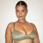 Knix Underwear Lace bra bralette gossamer olive metallic shiny Green Size M Photo 0