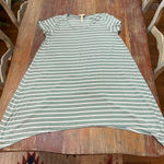 Matilda Jane  Green & White Striped Short Sleeve T-Shirt Dress Flowy Large Photo 0
