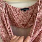 Shore Floral Sweetheart Neck Long Sleeve Top Red Size L Photo 3