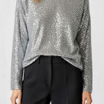 EMERSON FRY Keyhole Top, Silver Sequin, Large Gray Photo 0