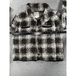 Dylan  Sherpa‎ Jacket Women Large Plaid Faux Fur Button Up Cozy Soft Plush Photo 2