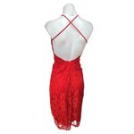 For Love & Lemons Red Floral High Neck Lace Asymmetrical Sleeveless Mini Dress S Photo 1