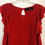Cynthia Rowley  Womens Top Medium Linen Blend Ruffled Coastal Tomato Girl Beachy Photo 2