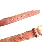 Brighton Vintage  Woven Leather Belt Solid Brass Buckle Size 36 Unisex 46713 Photo 8