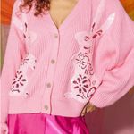 QUEEN OF SPARKLES Pink Bunny Cardigan Large Photo 0